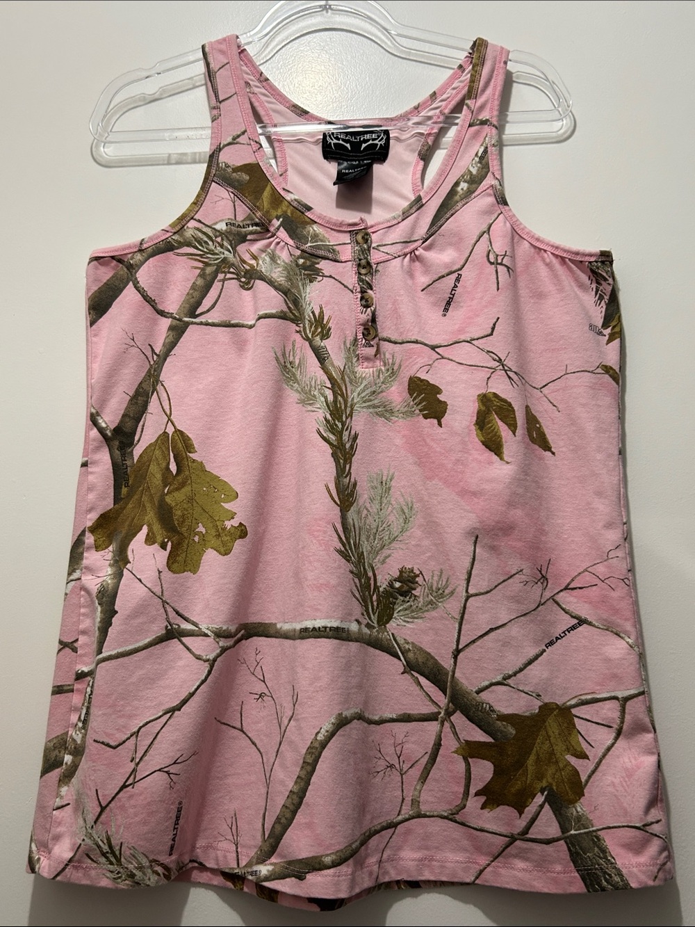Realtree Pink Camo Sleeveless Tank Top Outdoor Hunting Style Women’s XL